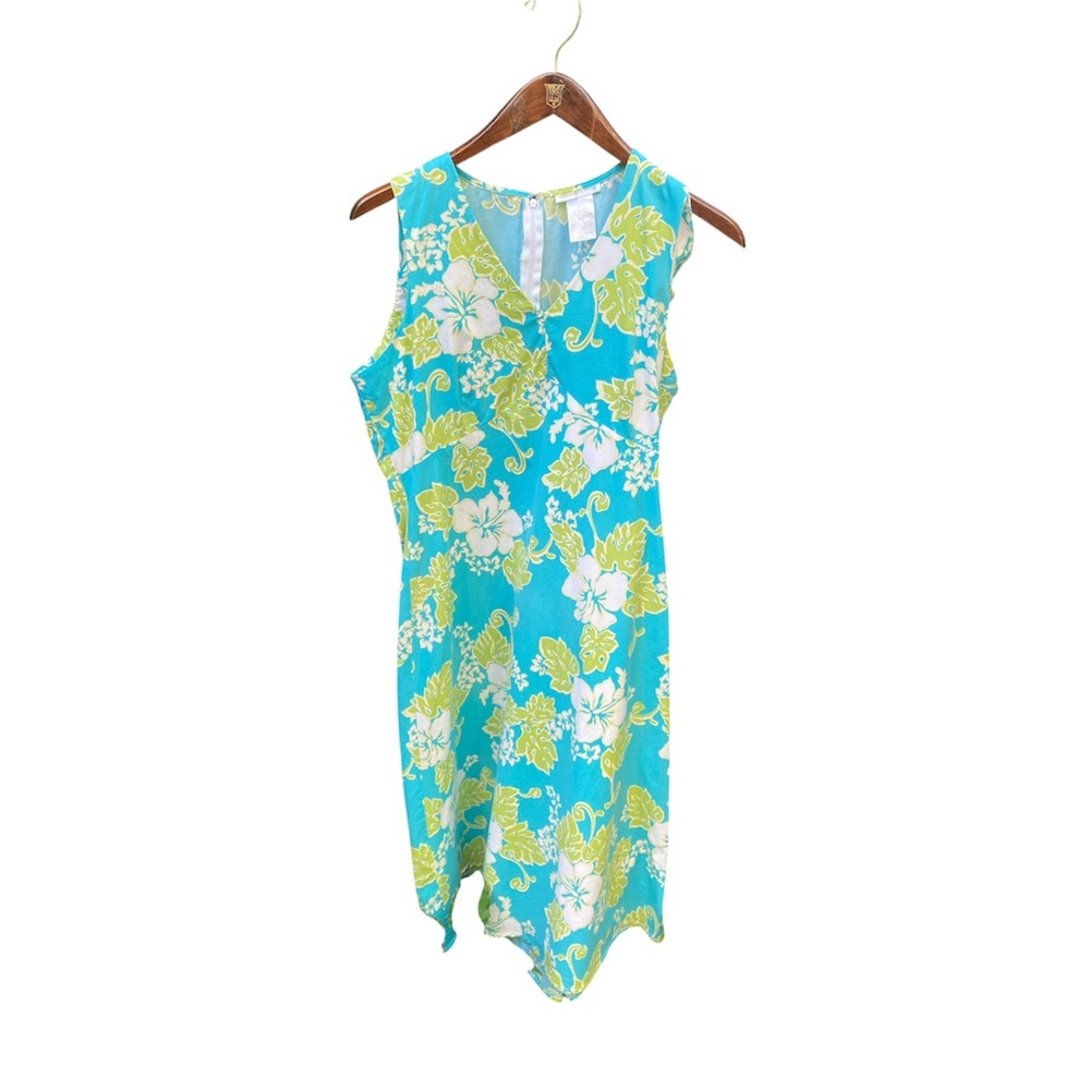 Mark, Fore & Strike dress size 14 blue green Tropical Floral cotton sleeveless